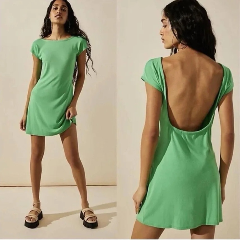 Free People Beach Rosalina Mini Dress in Emerald Bay Green - Picture 2 of 4
